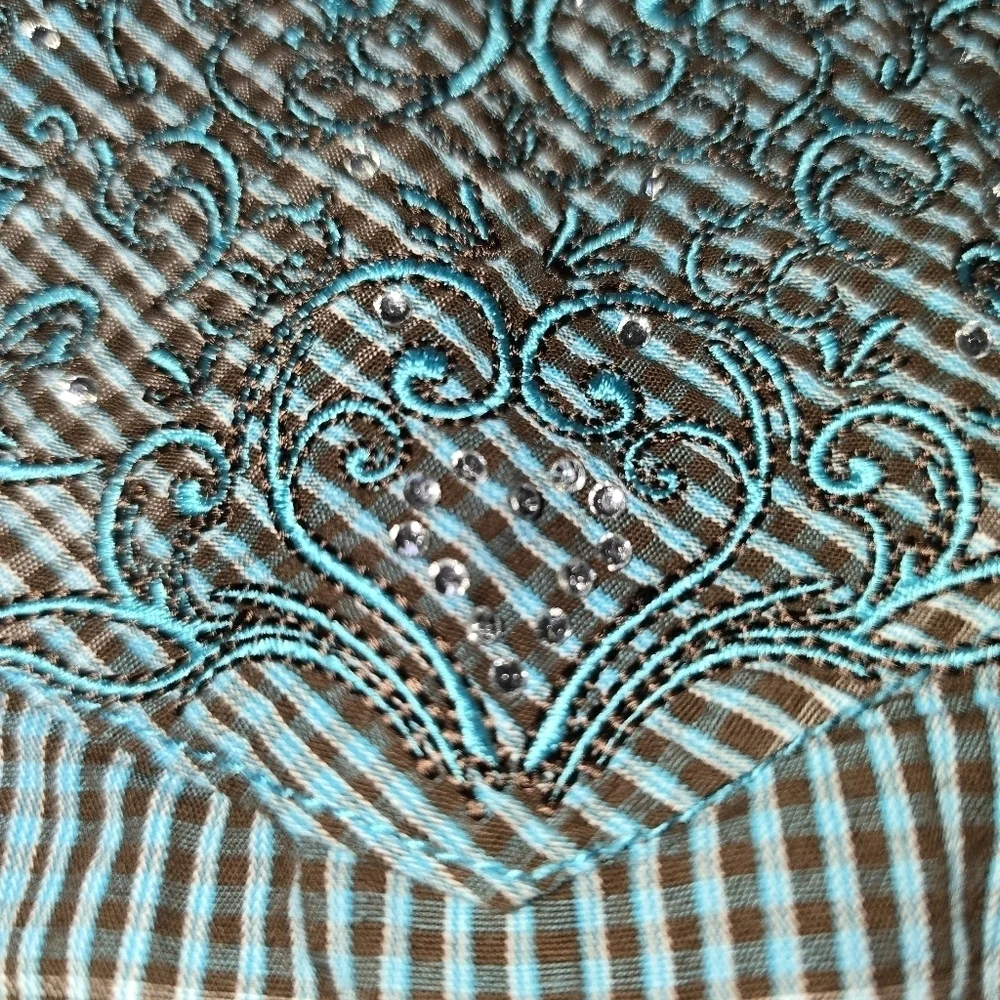 Cowgirl Hardware Plaid Embroided Long Sleeve Jewel Snap Front Shirt Size 3T